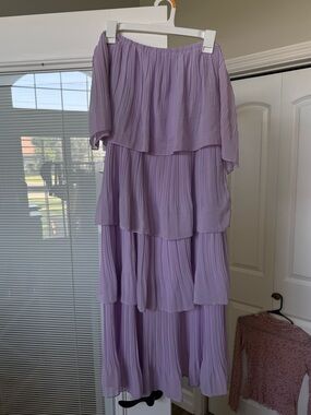 Lilac Tiered Off-Shoulder Maxi Dress